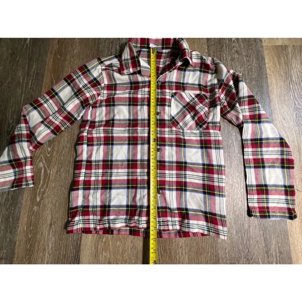 Old‎ Navy Flannel Shirt Unisex Kids L 10-12 Red Plaid Button